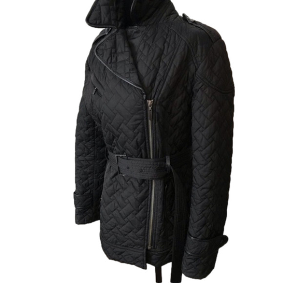 Cole Hann quilted jacket with leather trim.  Size small. - Picture 2 of 13